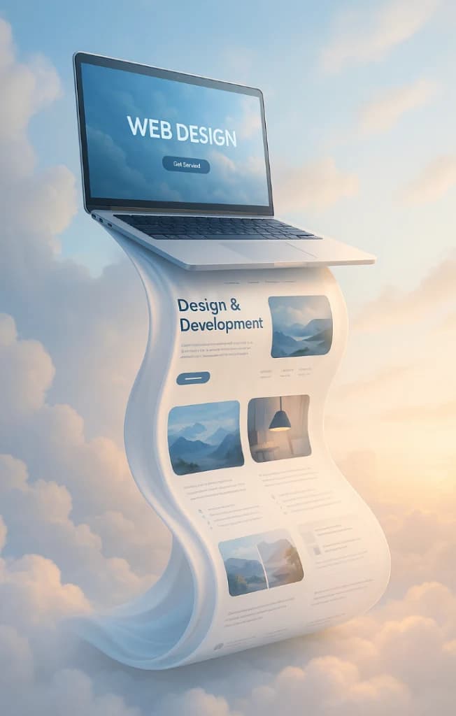 Conceptual illustration of a responsive website design